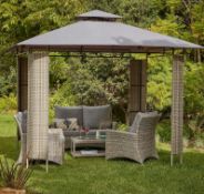 (52/P10) RRP £150. Hartington Florence Collection Gazebo With Rattan Panels. Dimensions: (H260x W...