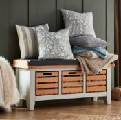 (70/P13) RRP £345. Ashstead Storage Bench Oak And Ivory. Dimensions: (H50x W109.6x D35cm).