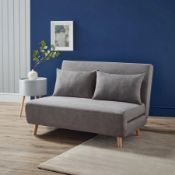 (133/P) RRP £250. Freya Folding Sofa Bed Grey With Two Cushions. (No Legs). Dimensions: (Sofa-H80...