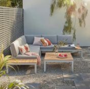 (40/2A) RRP £1100. Hartington Spirit Grey Metal Garden Corner Sofa Set. (Lot Includes 7x Cushion)...
