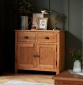 (6/P1) RRP £250. Norbury Oak Small Sideboard. (H80x W90x D33cm).