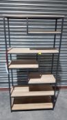 (54/R3) RRP £150. 7 Tier Industrial Shelving Unit Metal And Wood (Assembled). (H185x W90x D35cm).