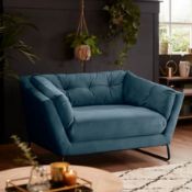 (72/P14) RRP £395. The Snuggler Chair Aegean Blue. Dimensions: (H71.5x W130x D86cm).