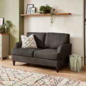 (130/P) RRP £550. Brook 2 Seater Sofa Charcoal. Dimensions: (H85x W141x D85cm).