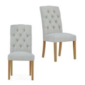 (69/P13) RRP £225. Alloway Dining Chairs Natural Set Of 2. Dimensions: (H110x W50x D60cm).