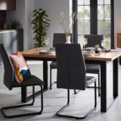 (162/5L) RRP £. Skelby Cantilever Dining Chairs Grey Set Of 2. (No Fixings In Lot). Dimensions: (...