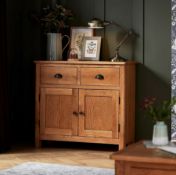 (74/P14) RRP £250. Norbury Oak Small Sideboard. Dimensions: (H80x W90x D33cm).