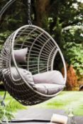 (92/6I) RRP £200. Egg Pod Hanging Chair. With Cushion, Hanging Chain & Fixings Pack. (Unit Appear...