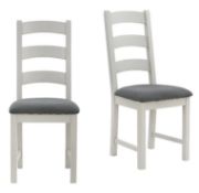 (159/1A) RRP £200. 2x Norbury Dining Chairs Grey RRP £100 Each. Chair Dimensions (H103x W44x D49c...