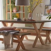 (39/P6) RRP £500. House Beautiful Carly Concrete 6 Seater Dining Table. (H78x W180x D90cm). (Ple...