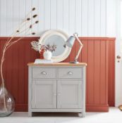 (3/P1) RRP £250. Norbury Grey Small Sideboard. (H80x W90x D33mm).