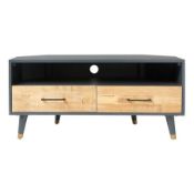 (84/P16) RRP £295. Franklin Corner TV Stand. Dimensions: (H50x W110x D50cm).