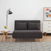 (116/P20) RRP £250. Freya Folding Sofa Bed Charcoal With Two Cushions. (Legs Attached). Dimension...