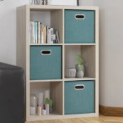 (89/P21) Lot RRP £165. 3x Living Elements Clever Cube 2x3 Cube Storage Unit Sanoma Oak RRP £55 Ea...