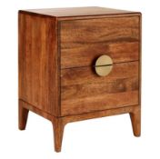 (87/P17) RRP £220. Cooper 2 Drawer Bedside Table. Dimensions: (45 x 38 x 58cm).