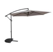 (164/5J) RRP £82. 3M Overhanging Cantilever Parasol Light Grey. (No Base Included). Dimensions: (...