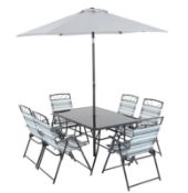 (51/P3) RRP £150. Wexfordly 6 Seater Metal Garden Furniture Dining Set. Table: (L140x W90x H73cm)...