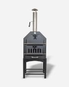 (105/2K) RRP £205. La Hacienda Multi Function Pizza Oven Black/Chrome. (H163x W50x D37cm).