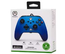 (24/6C) Lot RRP £90. 3x Power A Xbox Enhanced Wired Controller Blue RRP £30 Each.