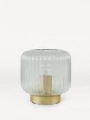 (105/6E) Lot RRP £114. 5x Items. 2x Clear Ribbed Glass Table Lamp RRP £28 Each. 1x Grey Knitted Bear
