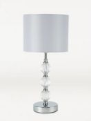 (93/7L) Lot RRP £96. 4x Items. 1x Grey Stacked Ball Table Lamp RRP £15. 2x Cream Ceramic Donut Table
