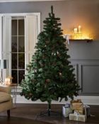 (119/Mez) RRP £99. Christmas Woodcote Spruce Tree With Berry & Cone 6FT.