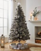 (120/Mez) Lot RRP £128. 2x Items. 1x Silver Tipped Fir Fibre Optic Tree with White LEDs 4FT RRP £59.
