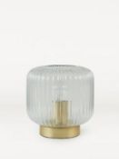 (84/7J) Lot RRP £100. 6x Items. 4x Clear Ribbed Glass Table Lamp RRP £15 Each. 1x Allium 3 Light