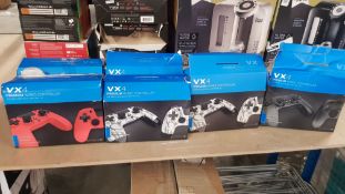 (31/6B)Lot RRP £120. 6x Gioteck VX4 Premium Wired Controller PS4/PC RRP £20 Each. (3x Camo, 2x