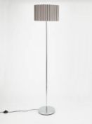 (81/7H) Lot RRP £112. 3x Items. 1x Grey Pleated Floor Lamp RRP £35. 1x Black Low Tripod Floor Lamp