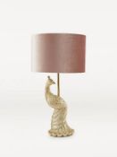 (104/6E) Lot RRP £100. 5x Items. 1x Pink And Gold Peacock Table Lamp RRP £30. 1x Clear Ribbed