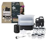(2/6E) RRP £80. Tommee Tippee Closer To Nature Complete Feeding Set Black. (New, Sealed Item)