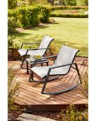 Title: (28/Mez) RRP £210. Aruba 3 Piece Bistro Rocker Set Grey.Description: (28/Mez) RRP £210. Aruba