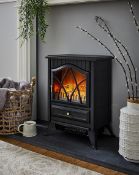 Title: (76/MR1E) RRP £100. Beldray Oslo 1.8kW Black Electric Fire Stove.Description: (76/MR1E)
