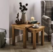 Title: (50/Mez) RRP £269. Norfolk Oak and Oak Veneer Nest of Tables. Large Table (H50x W60x