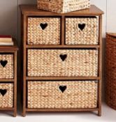 Title: (74/Mez) RRP £120. Hyacinth Hearts 2+2 Drawer Unit Natural. (H76x W59x D32cm).Description: (