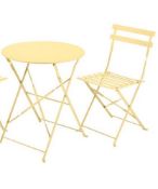 Title: (78/Mez) RRP £120. 2x Table, 1x Chair From Palma Bistro Folding Dining Set Yellow.