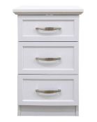 Title: (79/Mez) RRP £120. Kingston 3 Drawer Bedside Table White. (H65x W35x D39cm).Description: (