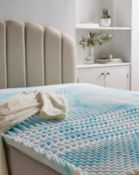 Title: (112/Mez) RRP £84. Sleep Better Five Zone Aurora Foam Support Mattress Topper White & Blue