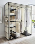 Title: (123/Mez) RRP £79. Covered Triple Wardrobe With Storage Cream. Dimensions: (H175x W147x