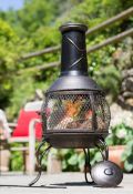 Title: (160/Mez) RRP £99. 1x La Hacienda Santiago Steel Chimenea With Cooking Grill Black.
