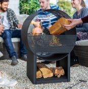 Title: (54/Mez) RRP £150. La Hacienda Calvi Perforated Steel Fireplace Black (No Box). (H80x W55x