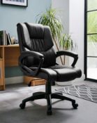 Title: (94/Mez) RRP £99. Boston Faux Leather Office Chair. Dimensions: (H104-114x W67x D71cm).