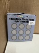 9 Pack of Youngever Grey Plastic Plates Grade U - RRP £19.99.