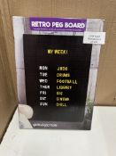 Global Gizmos Retro Peg Memo Board Grade U - RRP £10.99.