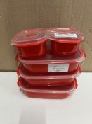 5 Décor Easy Heat Storage Containers - Grade U RRP £14.99.