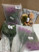 5 X Bunches of Plastic Flowers Grade A - £50.00.