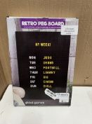 Global Gizmos Retro Peg Memo Board Grade U - RRP £10.99.