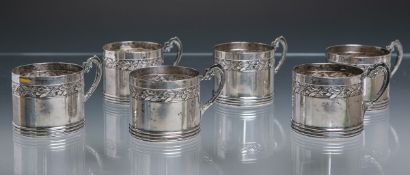 6-teiliges Set von Teeglashaltern (wohl 19. Jh.)