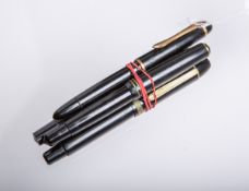 4-teiliges Konvolut von Kolbenfüllern